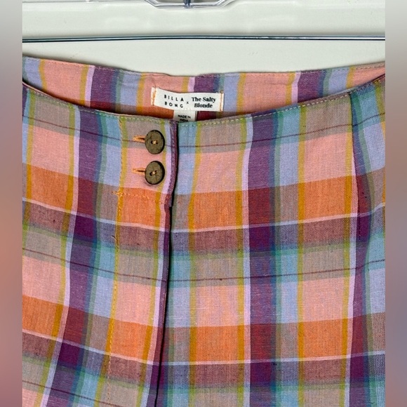 Billabong Multicolor Plaid Women's Capris - Picture 2 of 12
